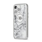 Marble Initials Circle Personalised iPhone 14 Pro Max Clear Tough Case Silver Angled Image