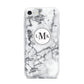 Marble Initials Circle Personalised iPhone 7 Bumper Case on Silver iPhone