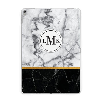 Marble Initials Geometric Personalised Apple iPad Silver Case