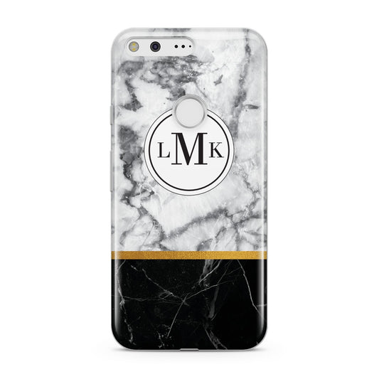 Marble Initials Geometric Personalised Google Pixel Case