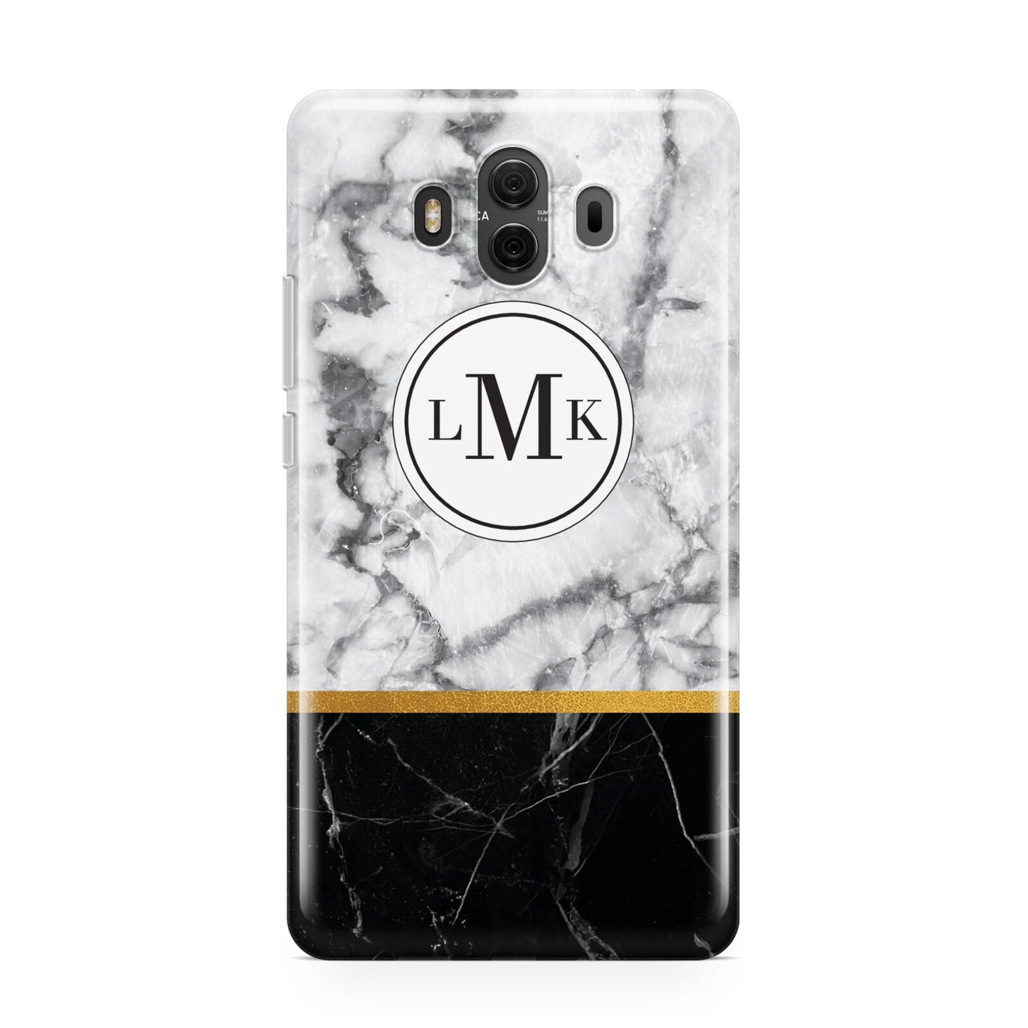 Marble Initials Geometric Personalised Huawei Mate 10 Protective Phone Case