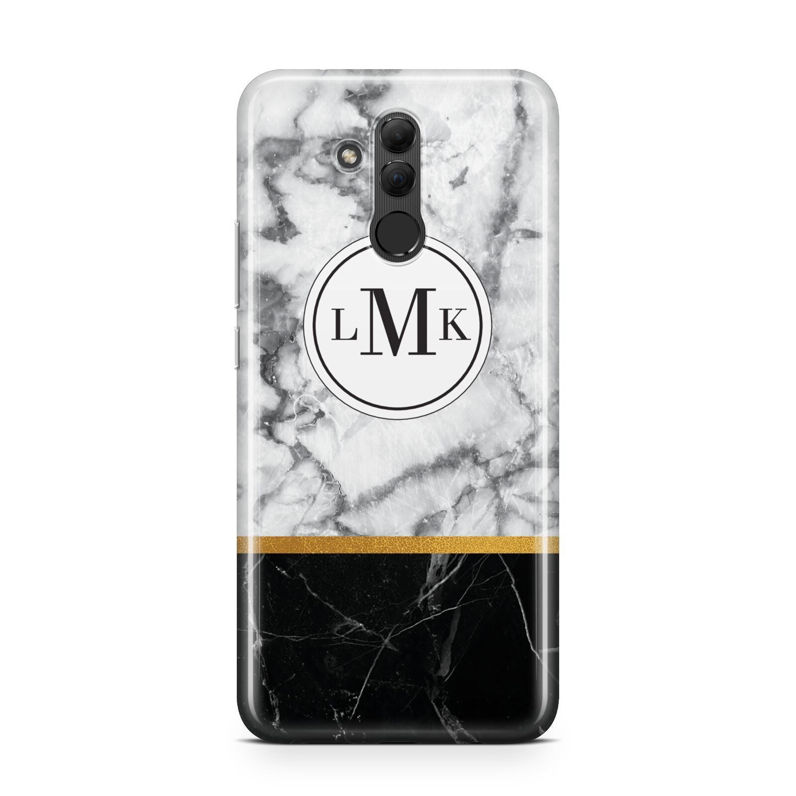 Marble Initials Geometric Personalised Huawei Mate 20 Lite