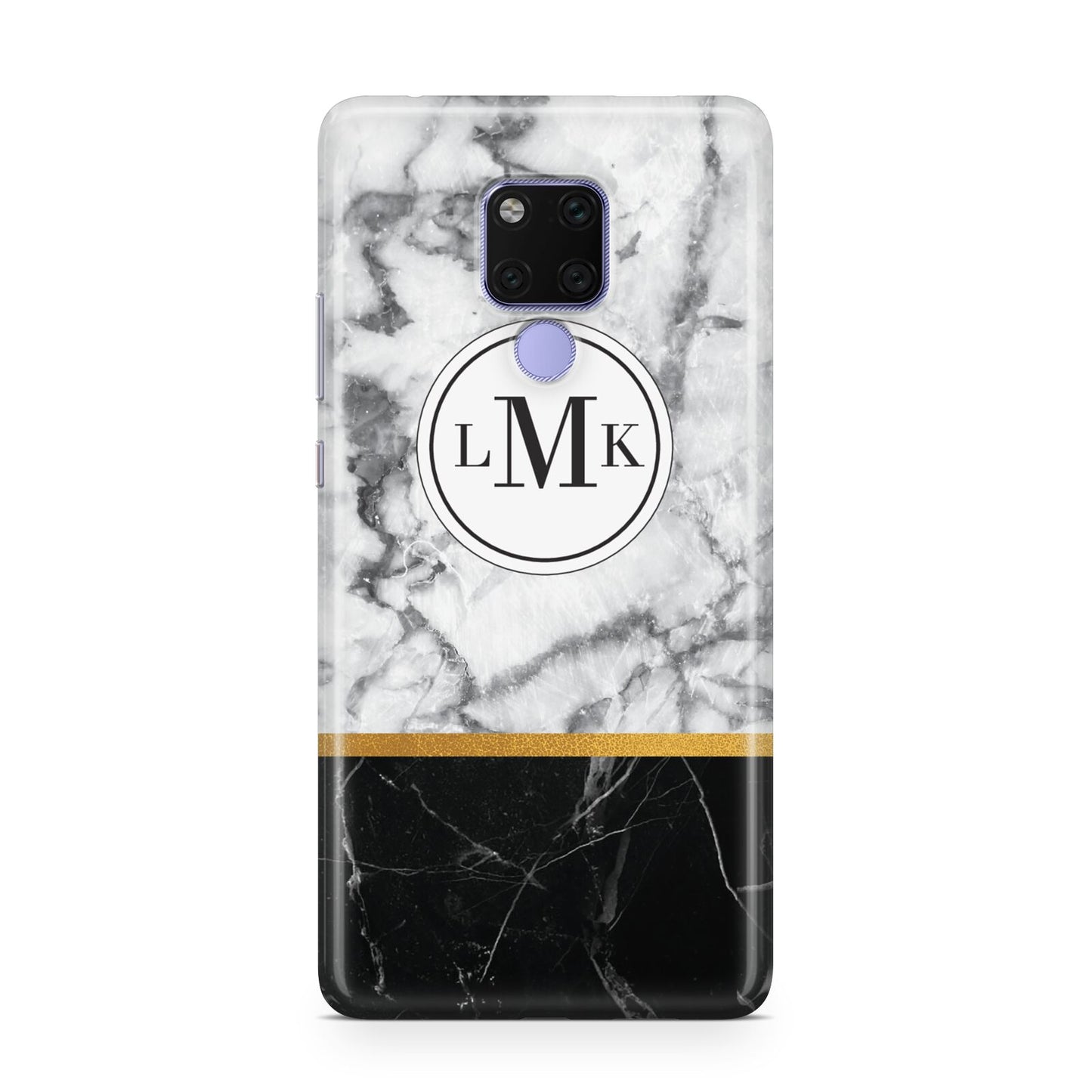 Marble Initials Geometric Personalised Huawei Mate 20X Phone Case