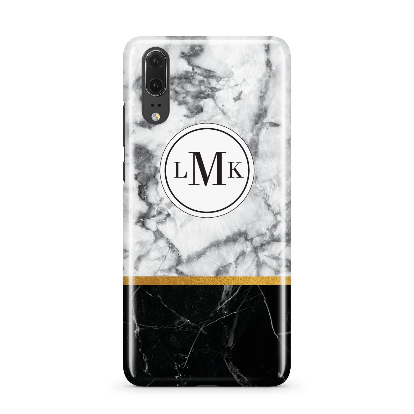 Marble Initials Geometric Personalised Huawei P20 Phone Case