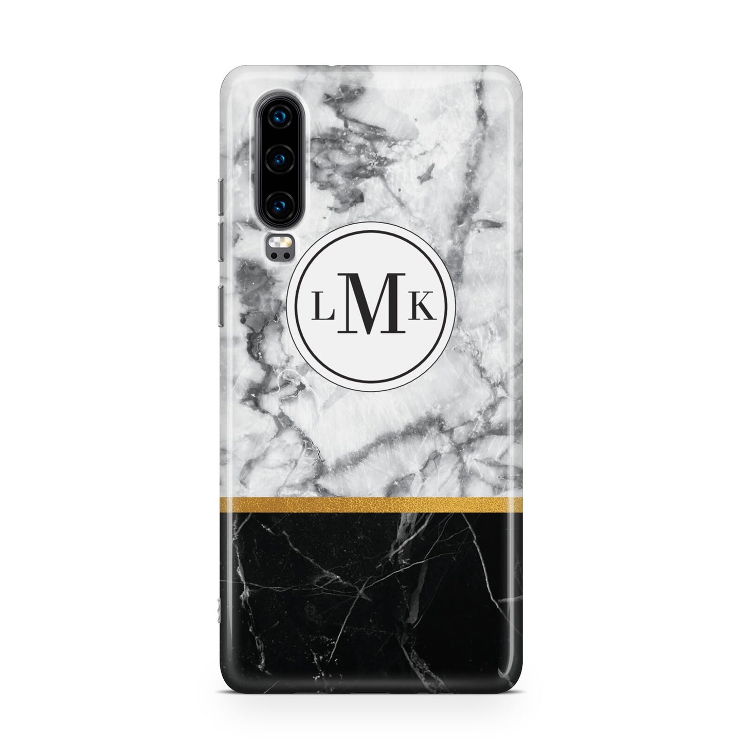 Marble Initials Geometric Personalised Huawei P30 Phone Case