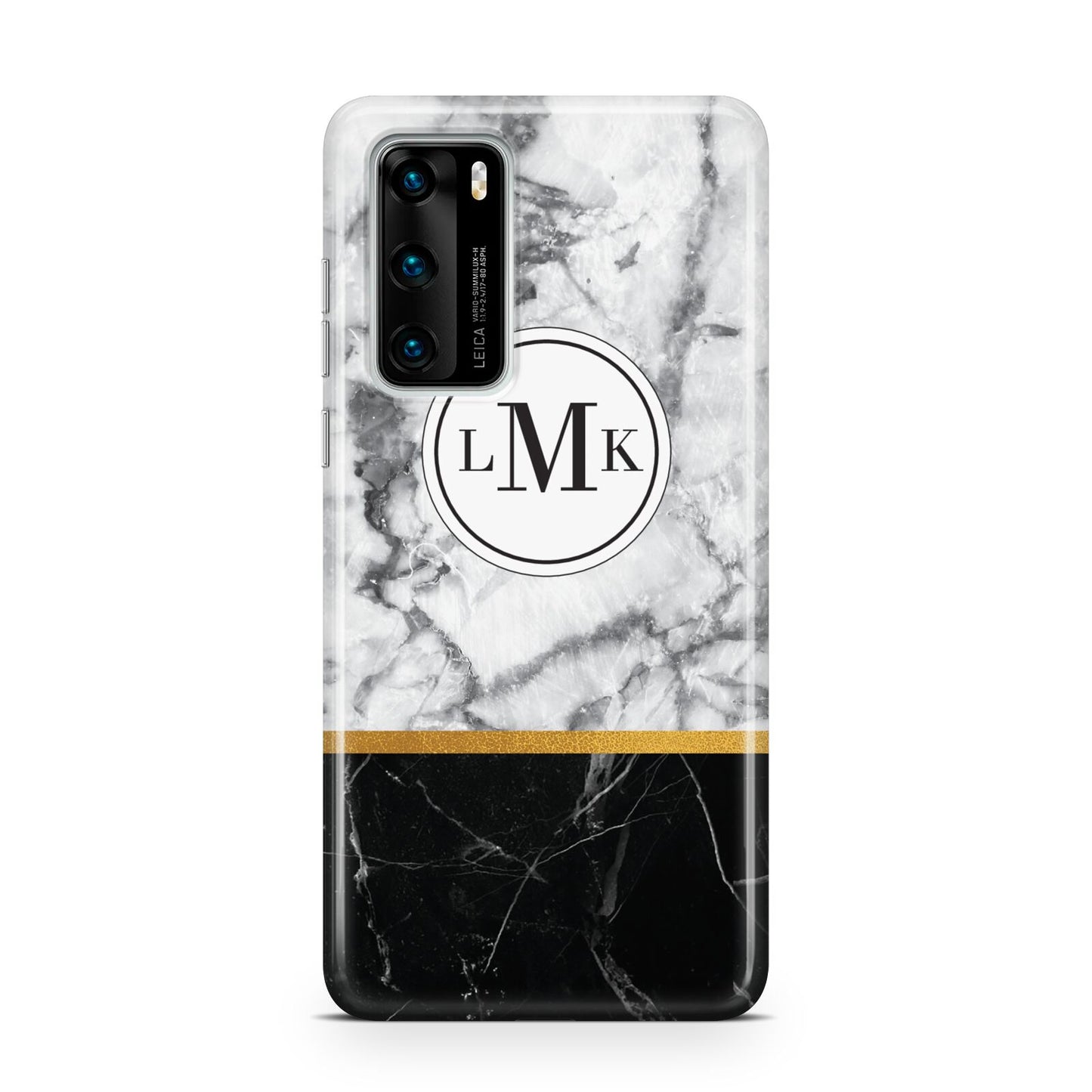 Marble Initials Geometric Personalised Huawei P40 Phone Case