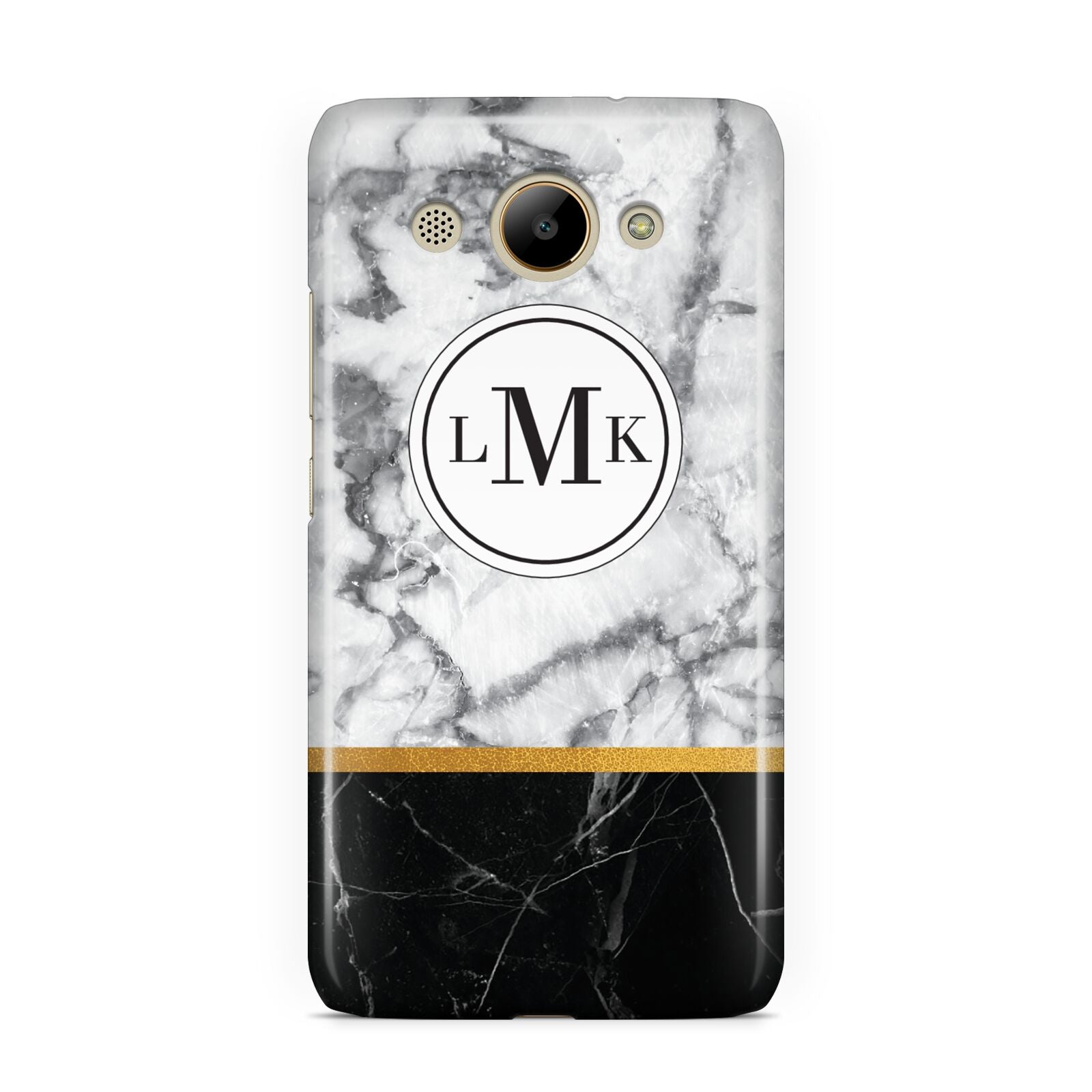 Marble Initials Geometric Personalised Huawei Y3 2017