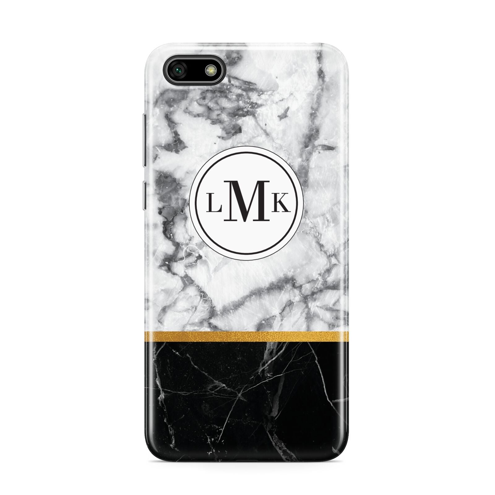 Marble Initials Geometric Personalised Huawei Y5 Prime 2018 Phone Case