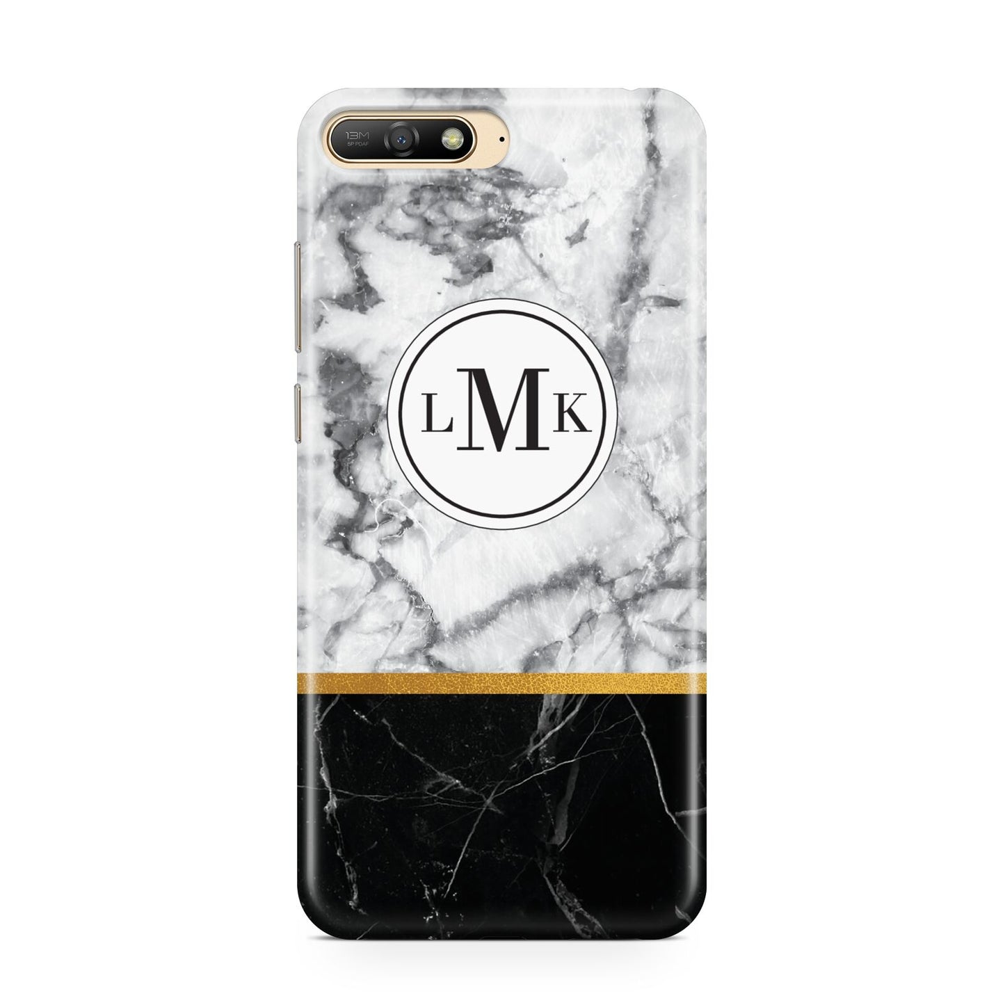 Marble Initials Geometric Personalised Huawei Y6 2018