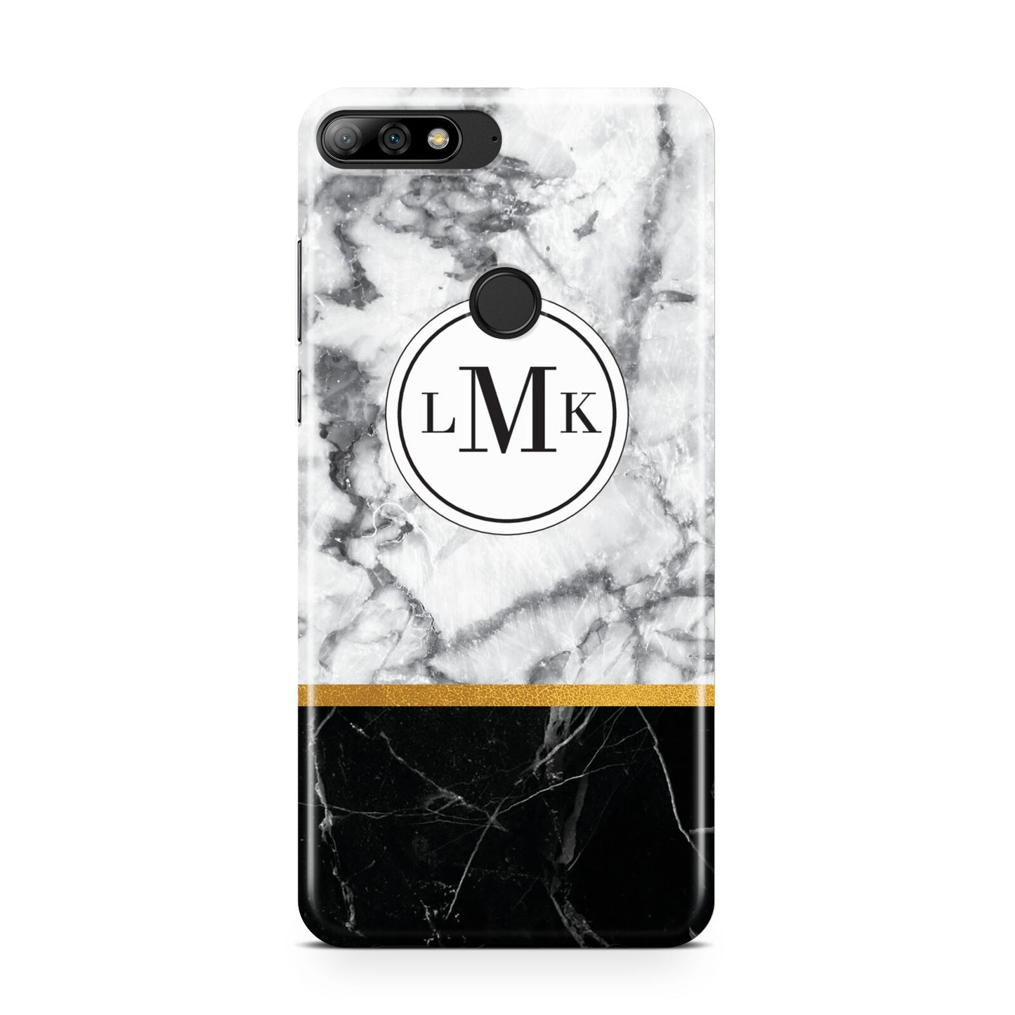 Marble Initials Geometric Personalised Huawei Y7 2018