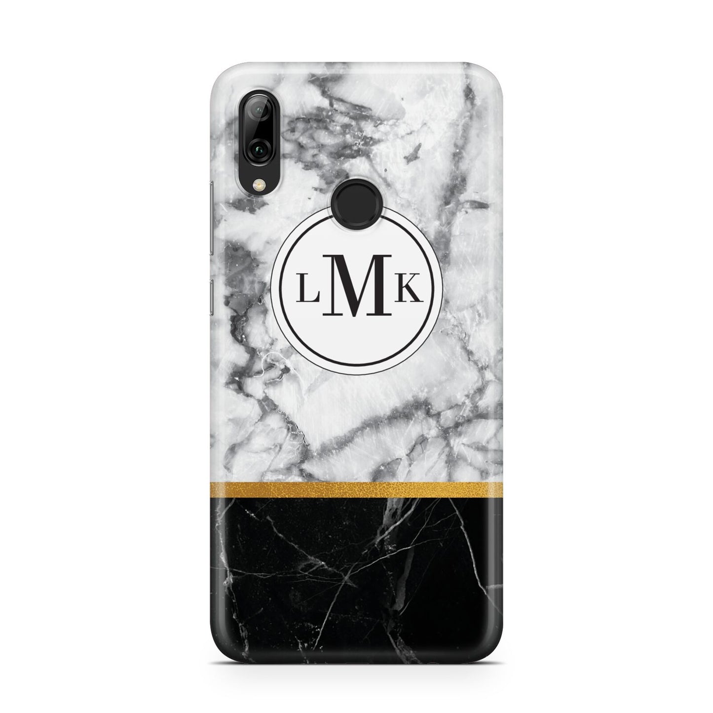 Marble Initials Geometric Personalised Huawei Y7 2019