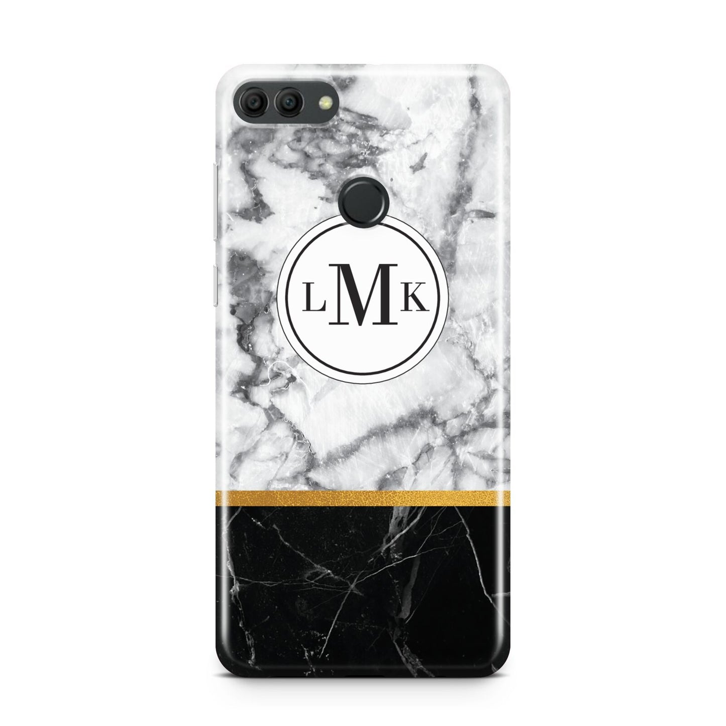 Marble Initials Geometric Personalised Huawei Y9 2018