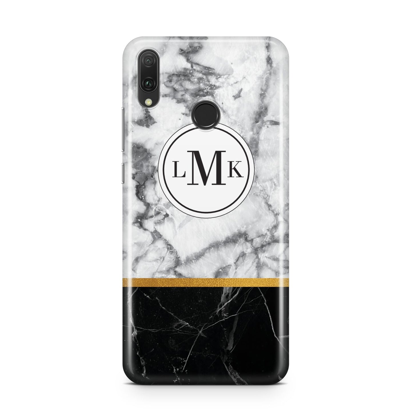 Marble Initials Geometric Personalised Huawei Y9 2019