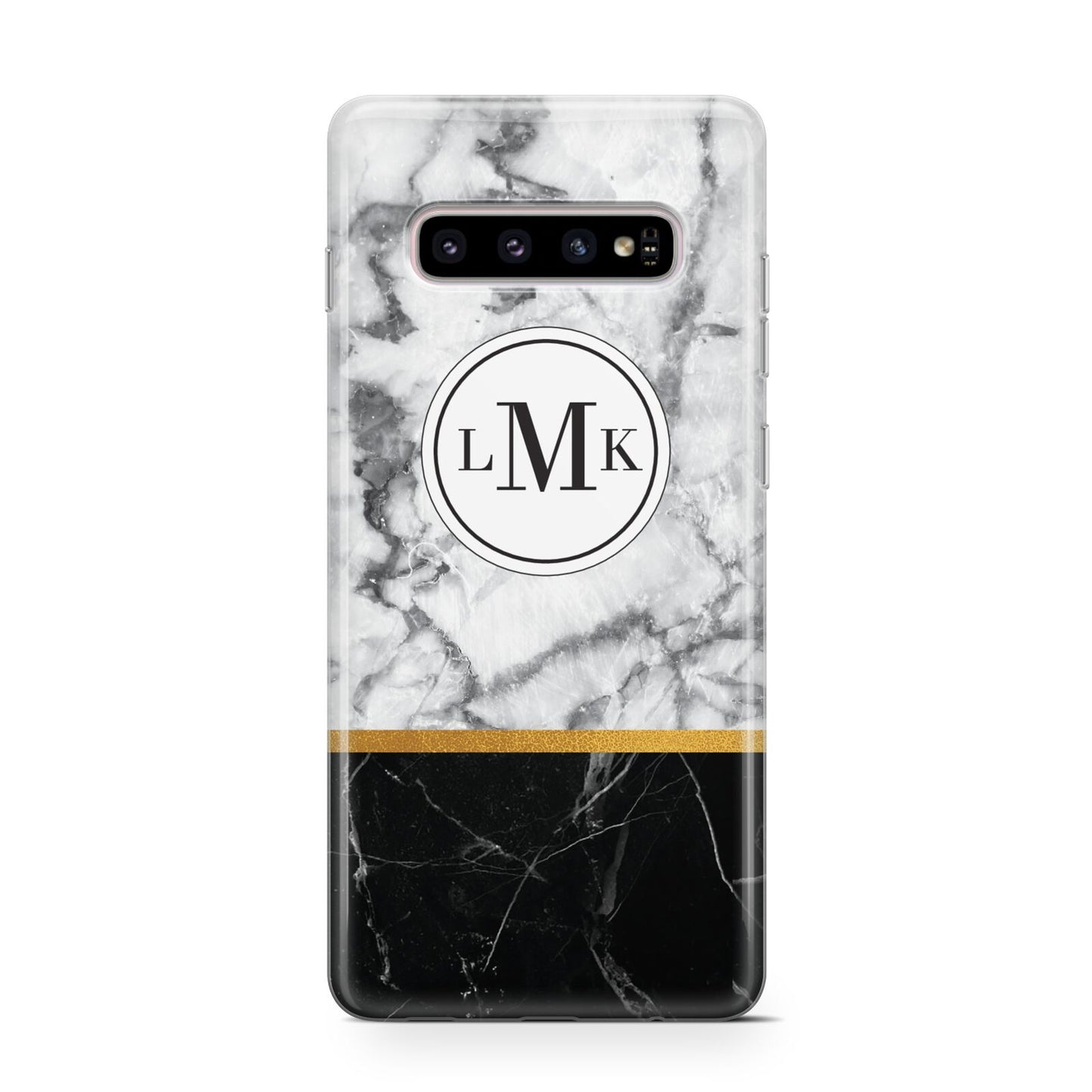 Marble Initials Geometric Personalised Protective Samsung Galaxy Case