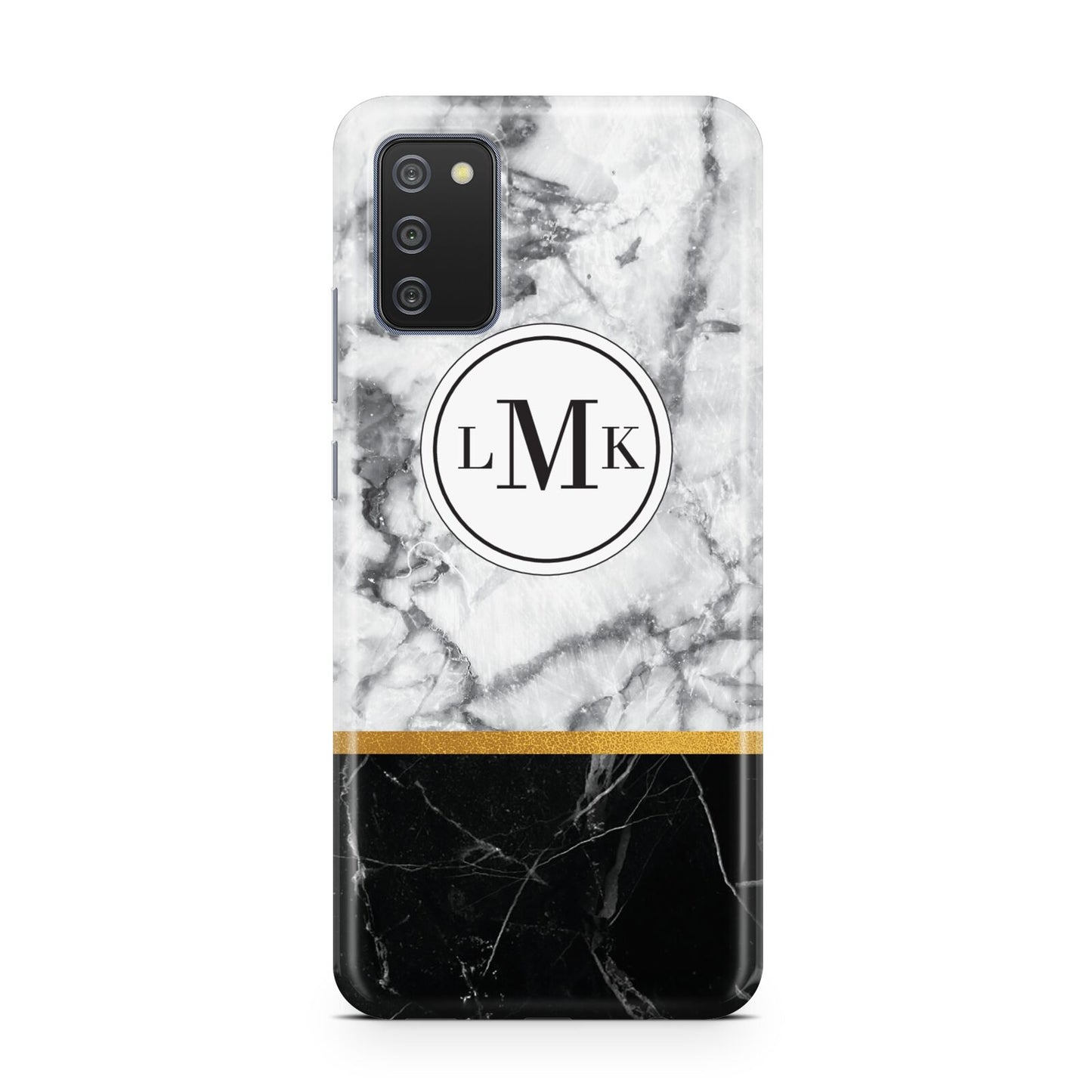 Marble Initials Geometric Personalised Samsung A02s Case