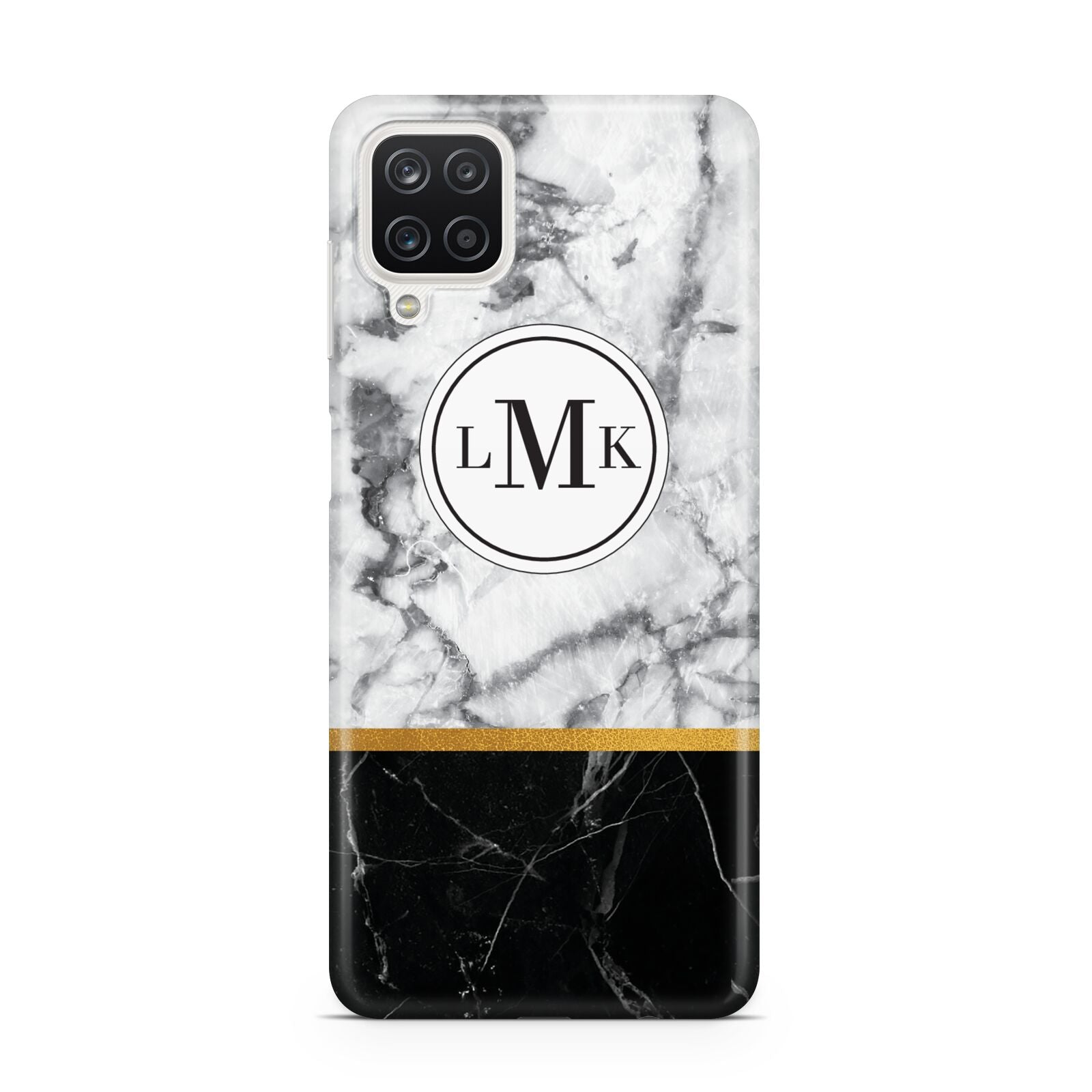 Marble Initials Geometric Personalised Samsung A12 Case