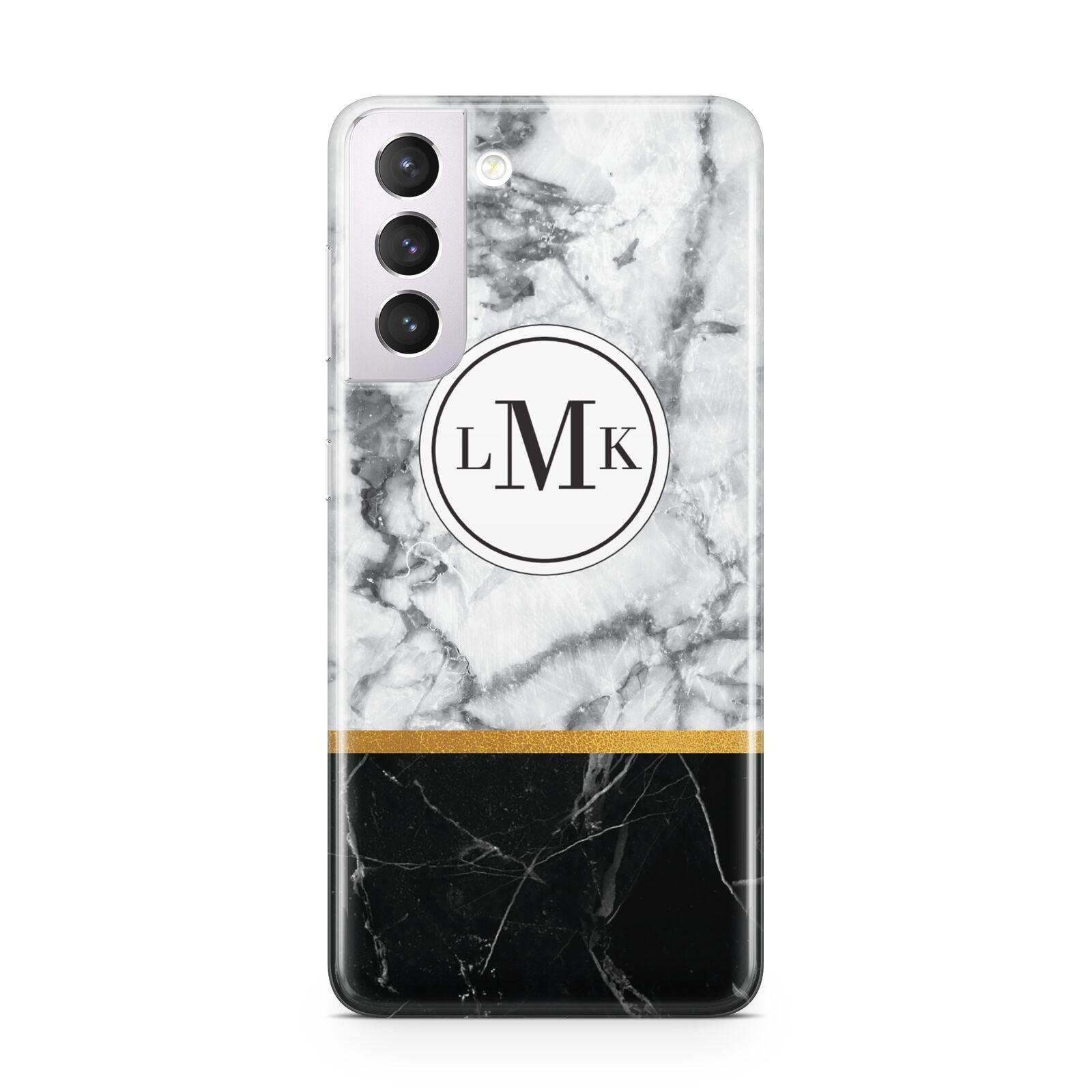 Marble Initials Geometric Personalised Samsung S21 Case