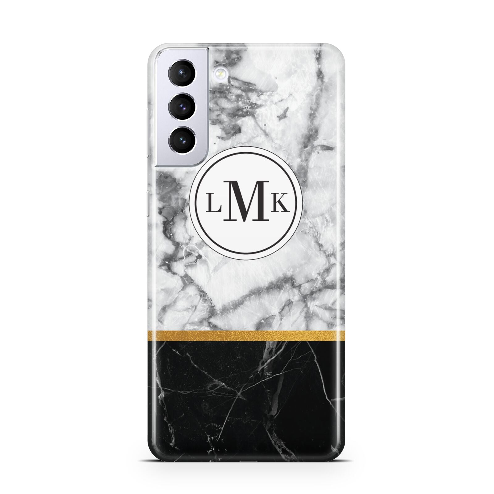 Marble Initials Geometric Personalised Samsung S21 Plus Case