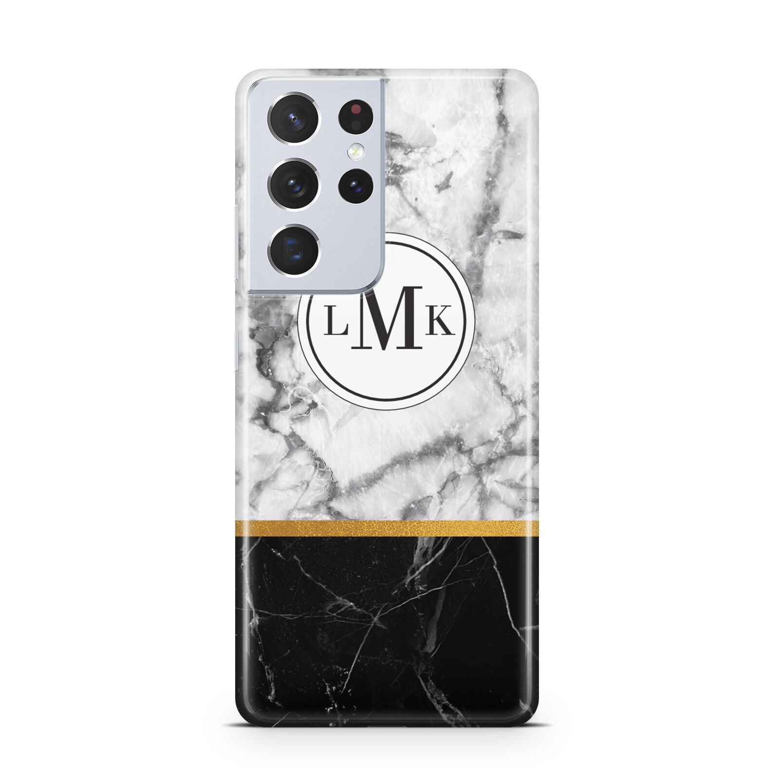 Marble Initials Geometric Personalised Samsung S21 Ultra Case