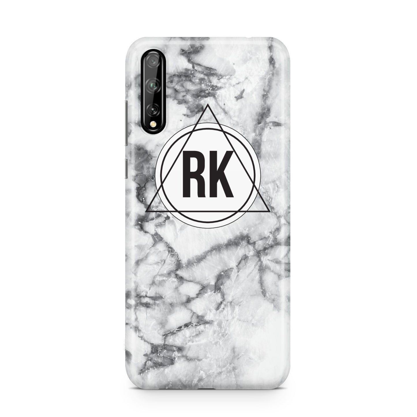 Marble Initials Triangle Personalised Huawei Enjoy 10s Phone Case