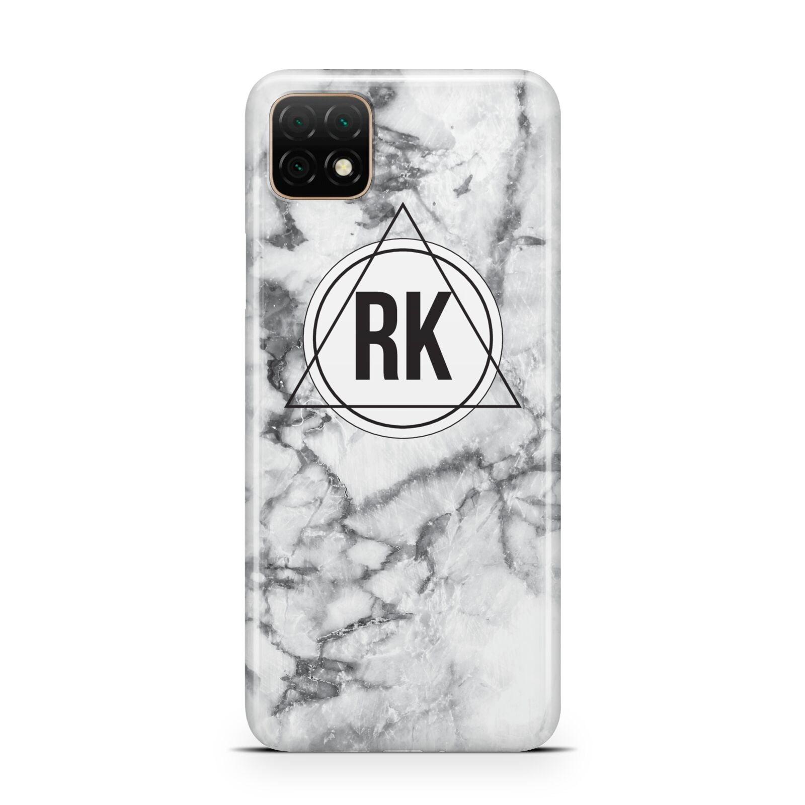 Marble Initials Triangle Personalised Huawei Enjoy 20 Phone Case