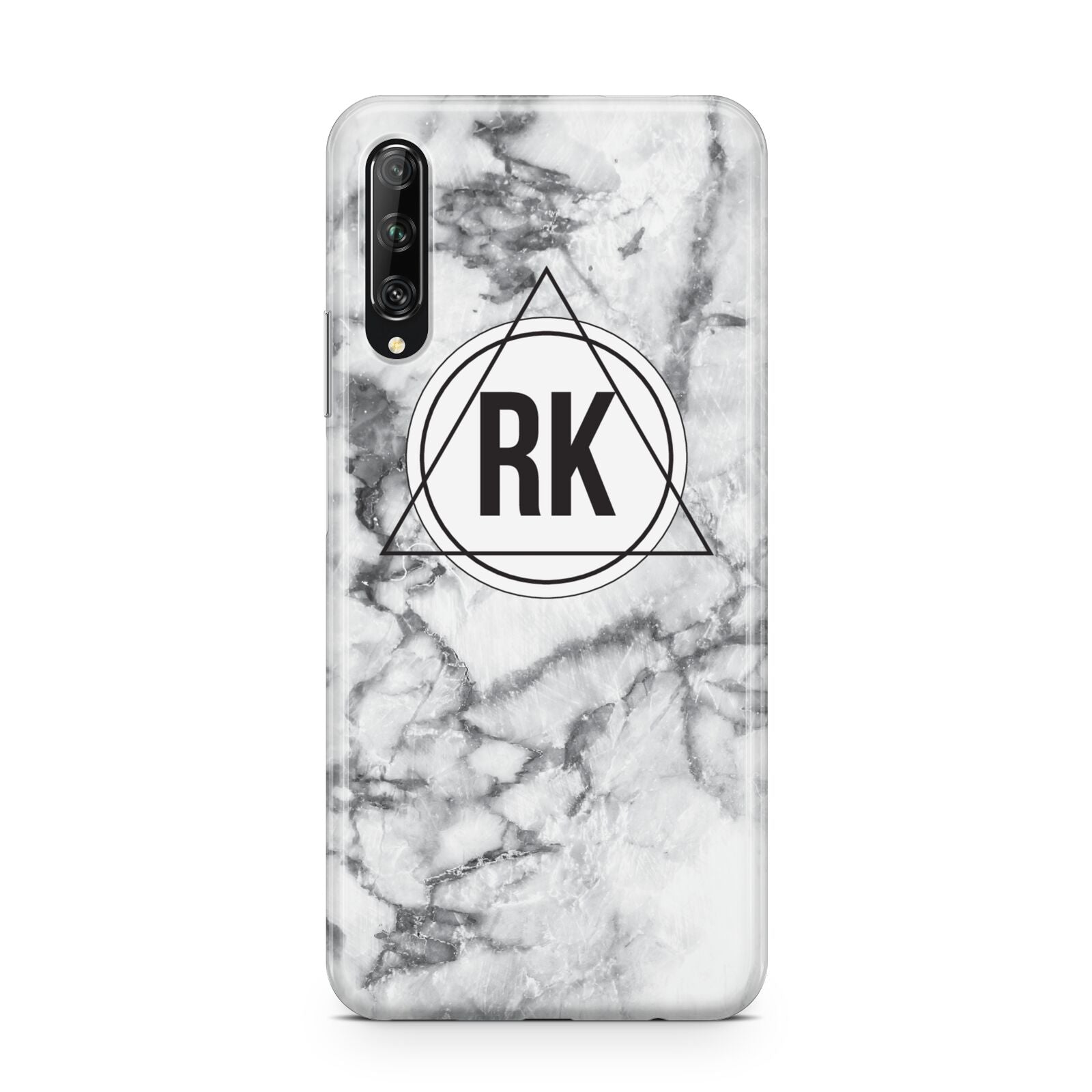 Marble Initials Triangle Personalised Huawei P Smart Pro 2019