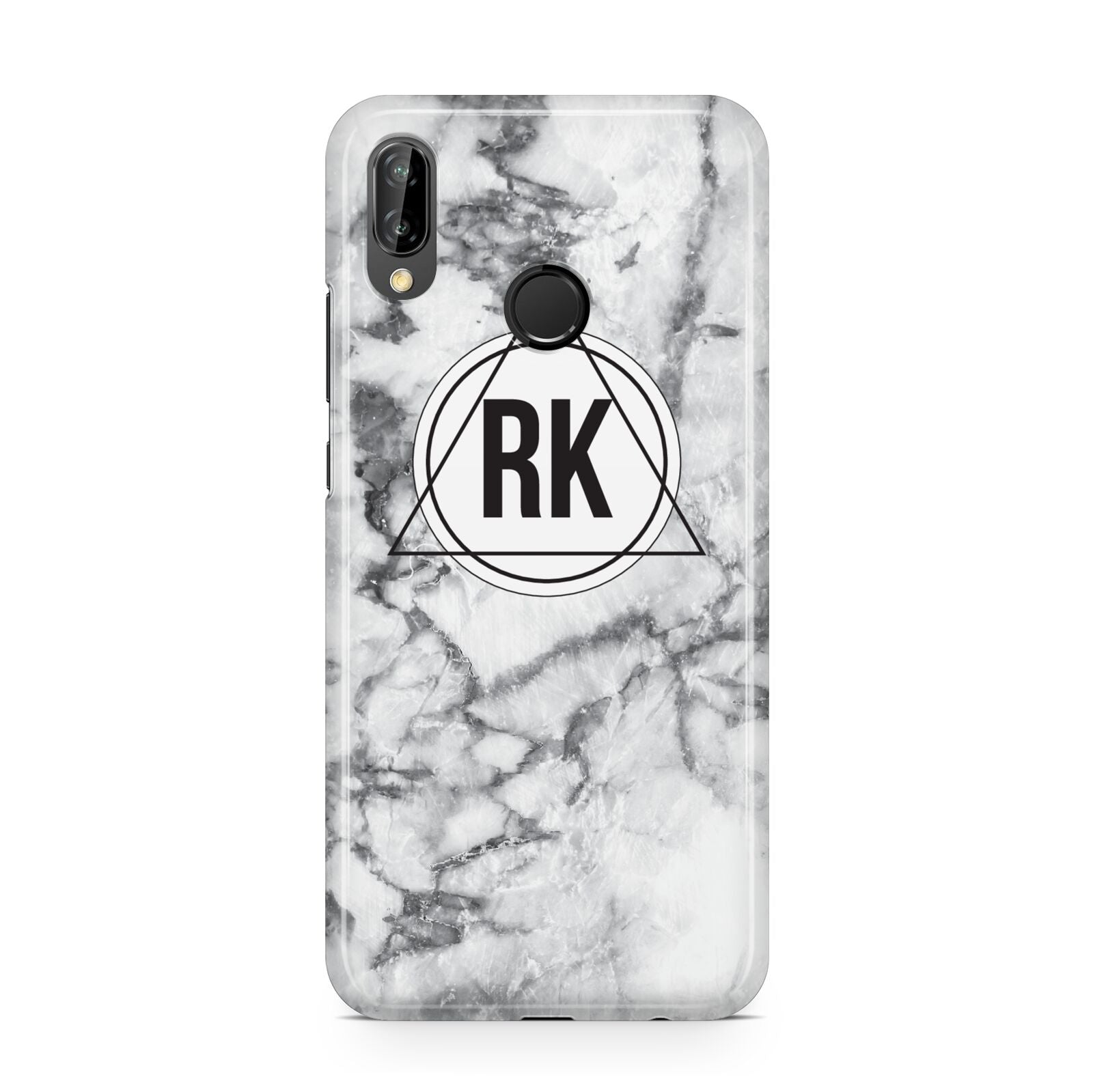 Marble Initials Triangle Personalised Huawei P20 Lite Phone Case