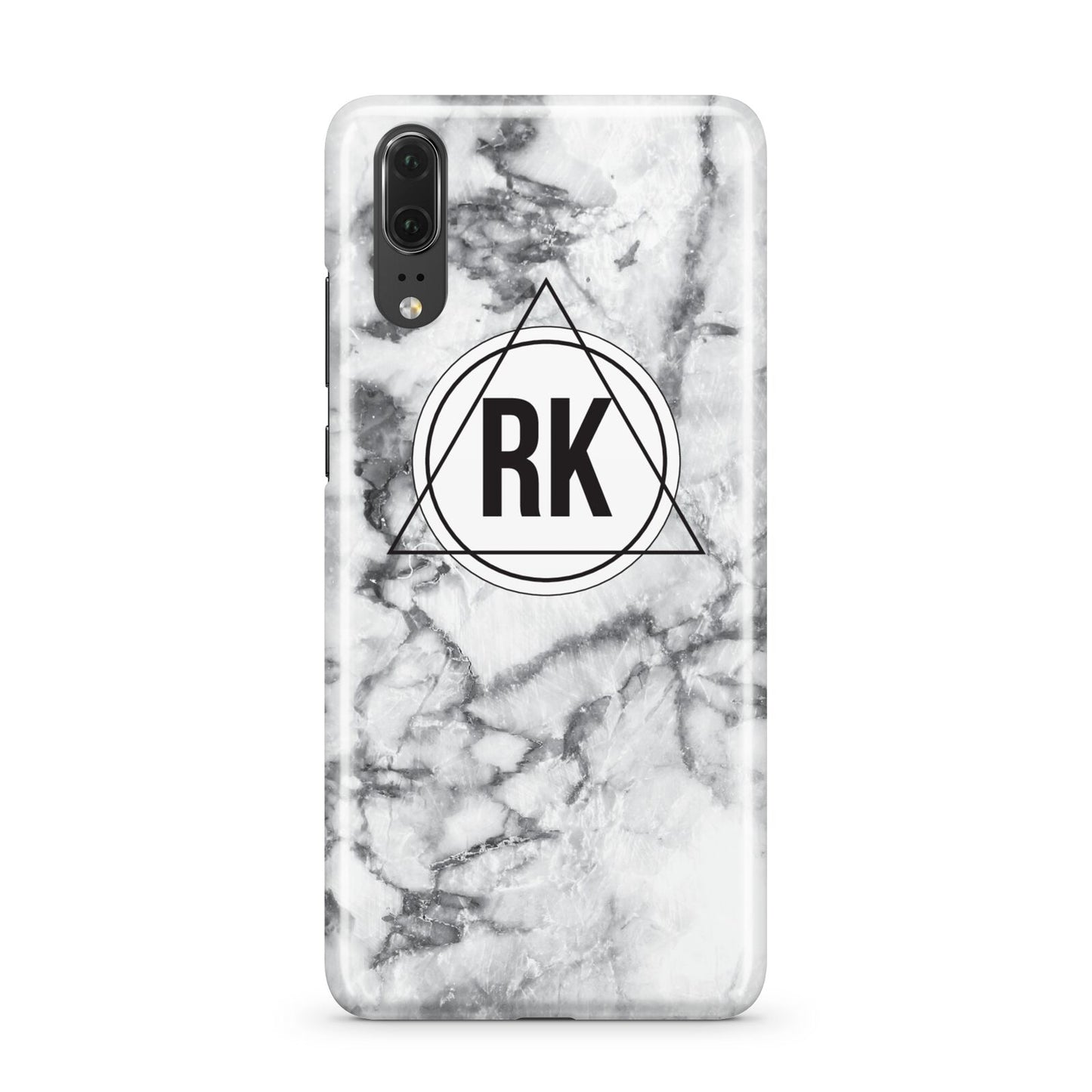 Marble Initials Triangle Personalised Huawei P20 Phone Case