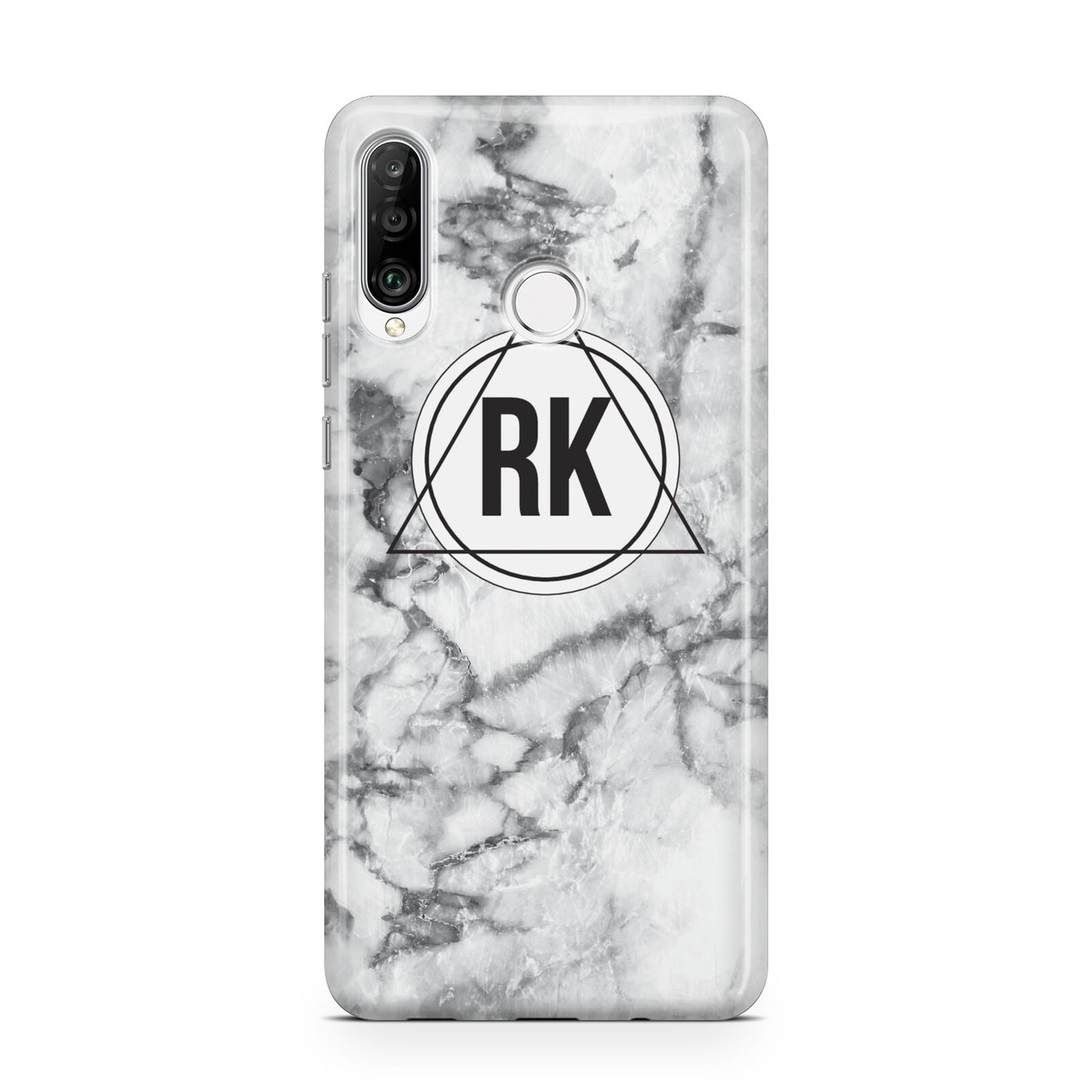 Marble Initials Triangle Personalised Huawei P30 Lite Phone Case