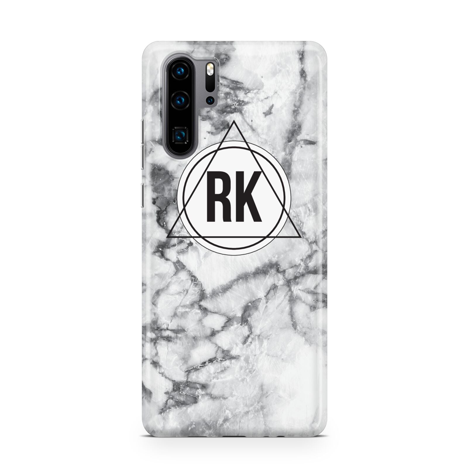 Marble Initials Triangle Personalised Huawei P30 Pro Phone Case