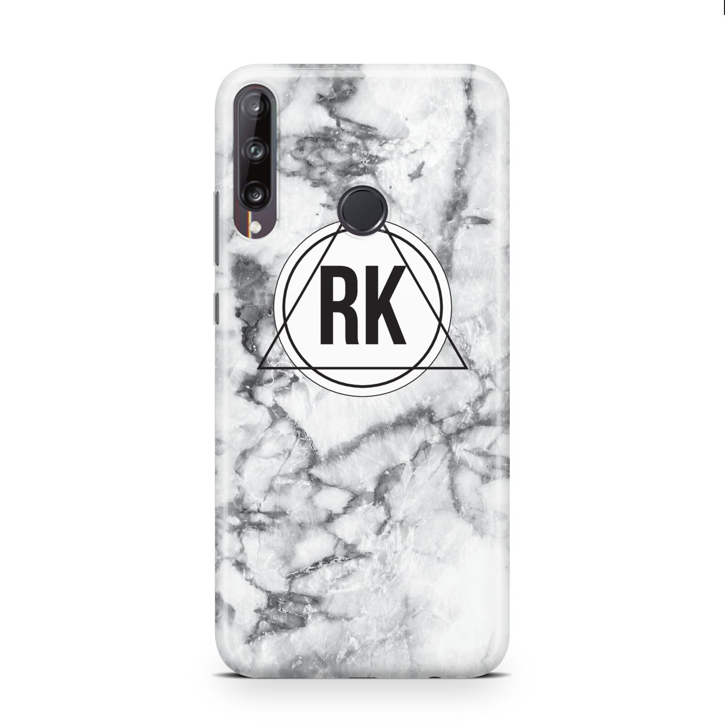 Marble Initials Triangle Personalised Huawei P40 Lite E Phone Case