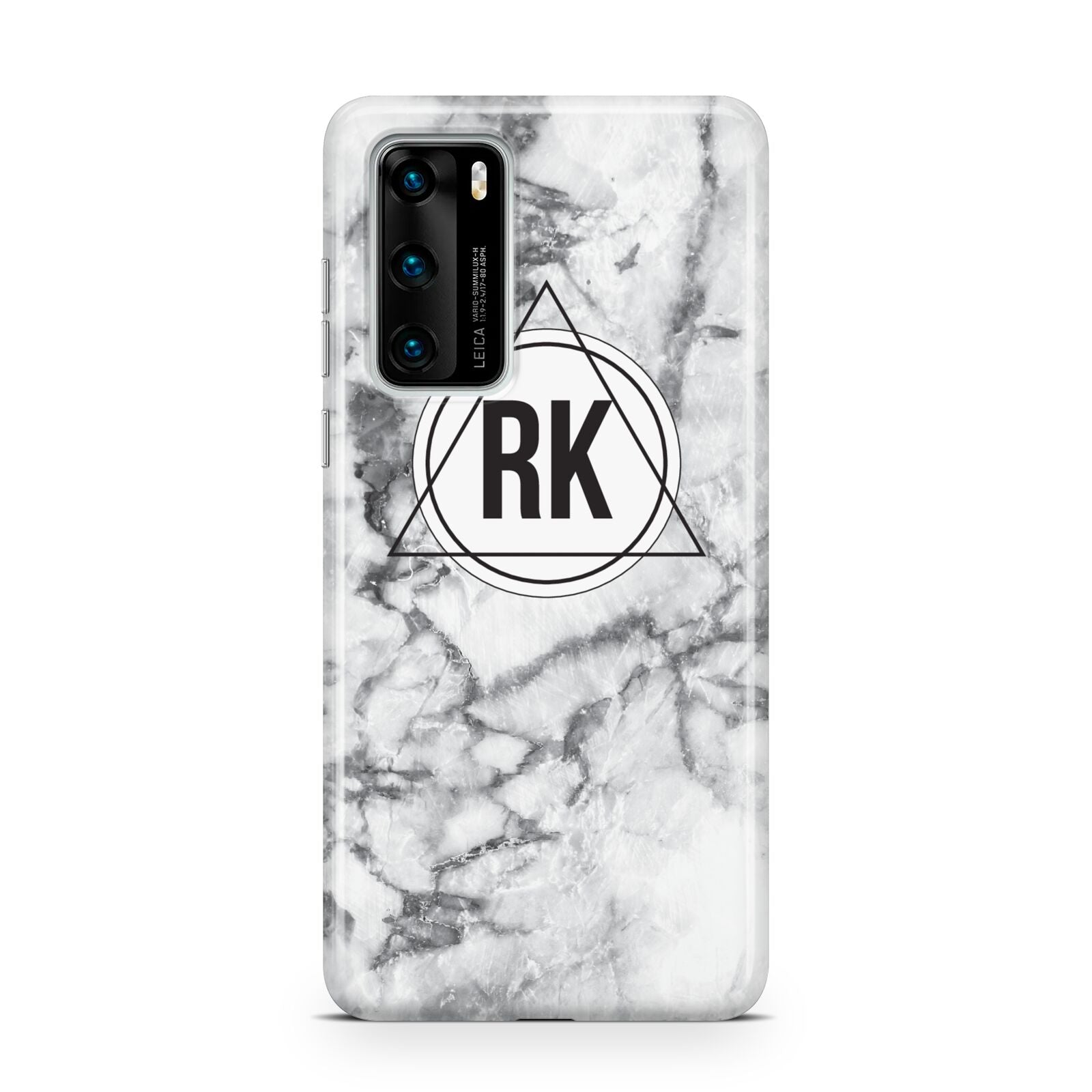 Marble Initials Triangle Personalised Huawei P40 Phone Case