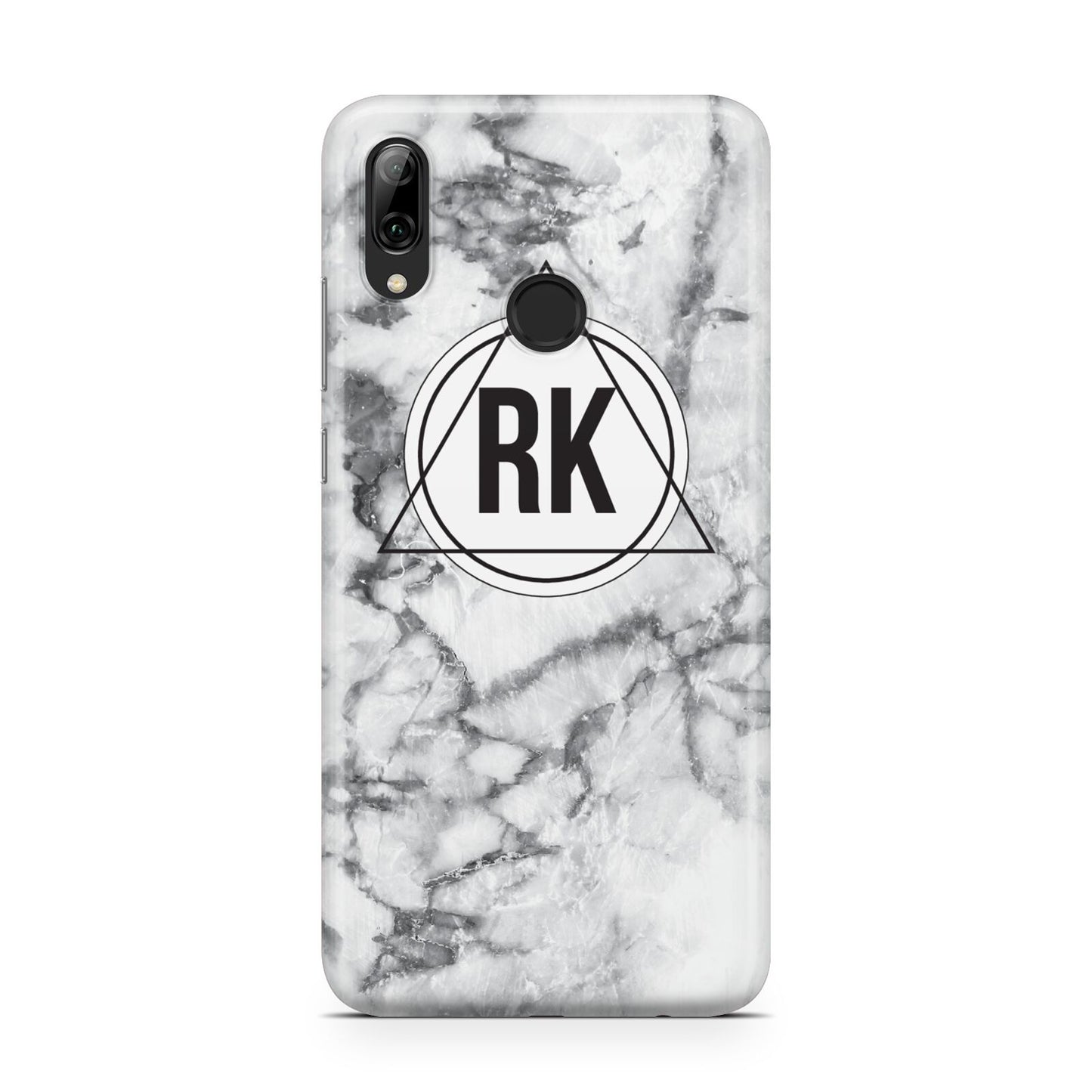 Marble Initials Triangle Personalised Huawei Y7 2019