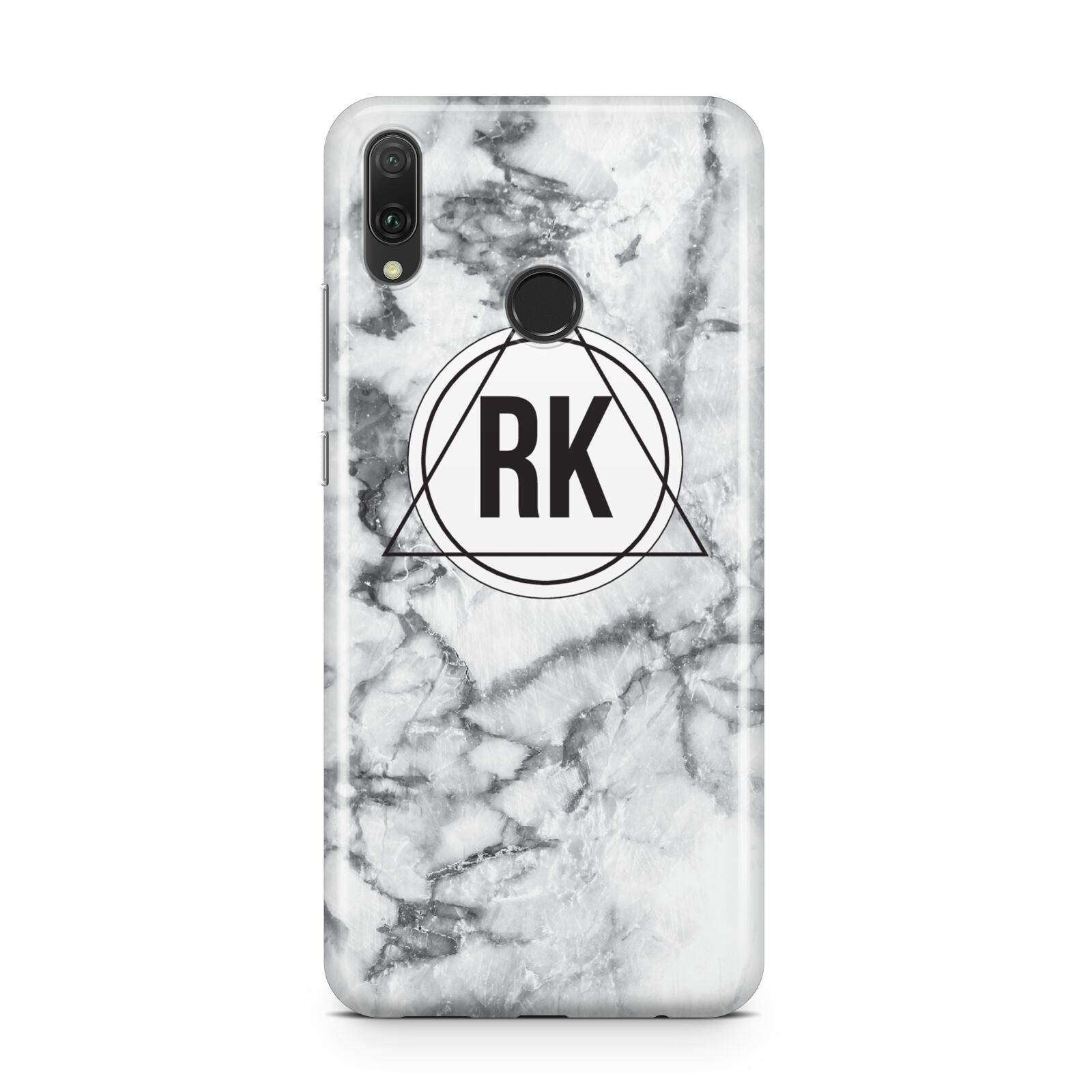 Marble Initials Triangle Personalised Huawei Y9 2019