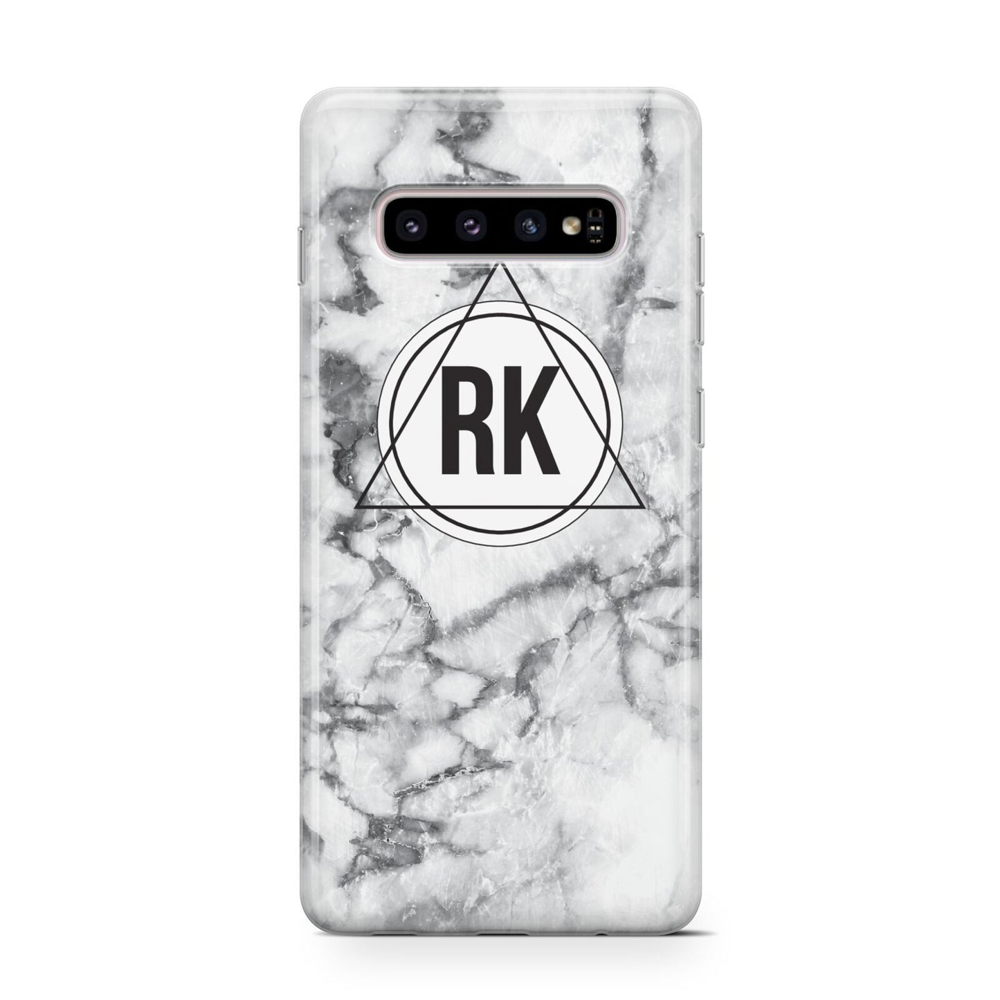 Marble Initials Triangle Personalised Protective Samsung Galaxy Case