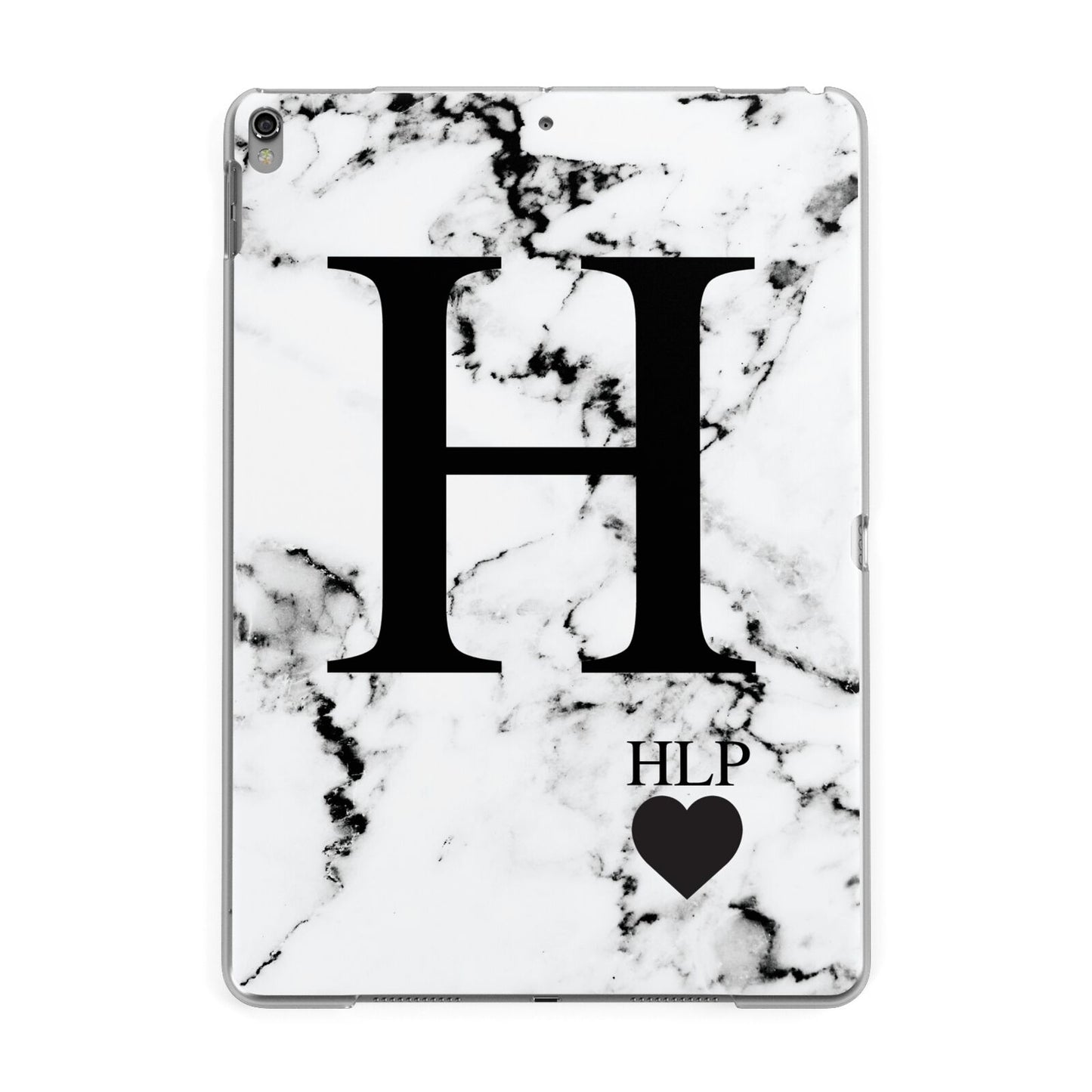 Marble Love Heart Personalised Apple iPad Grey Case