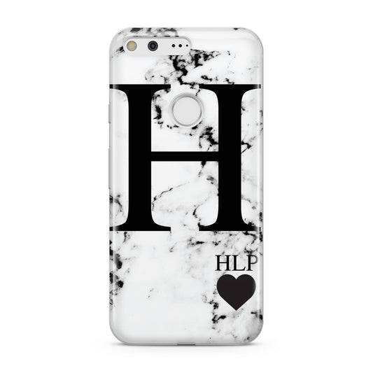 Marble Love Heart Personalised Google Pixel Case