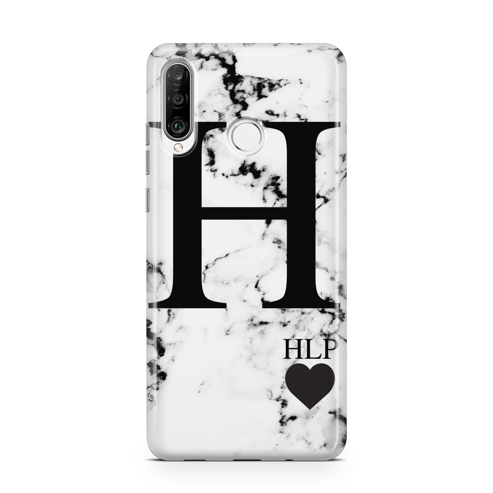 Marble Love Heart Personalised Huawei P30 Lite Phone Case