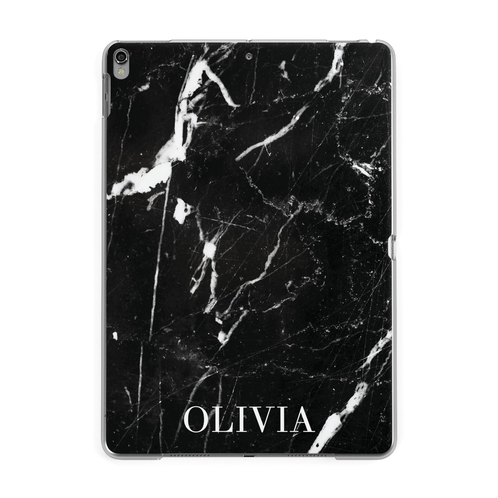 Marble Name Personalised Apple iPad Grey Case