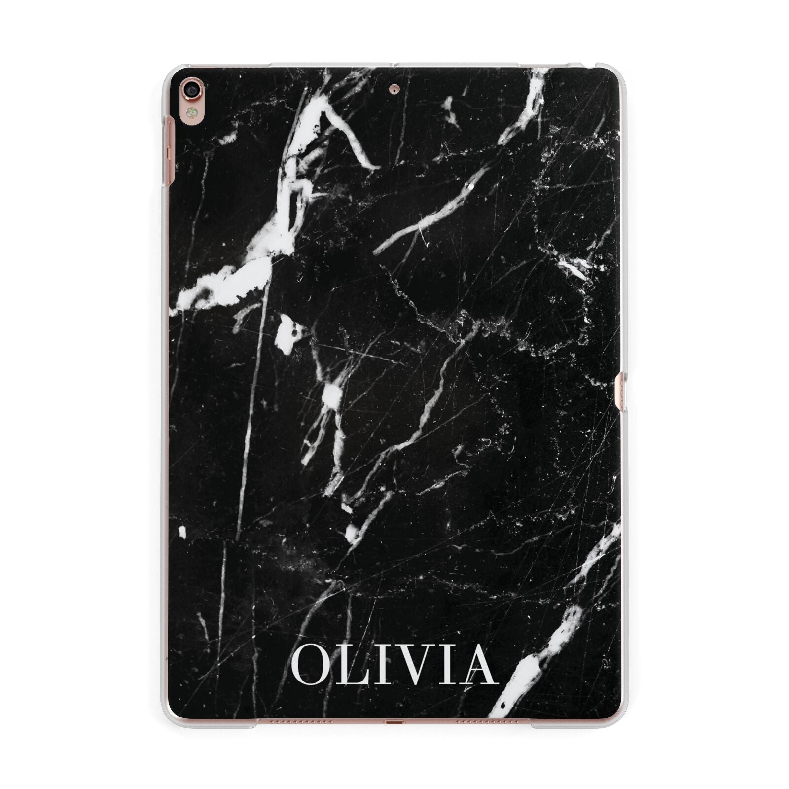 Marble Name Personalised Apple iPad Rose Gold Case