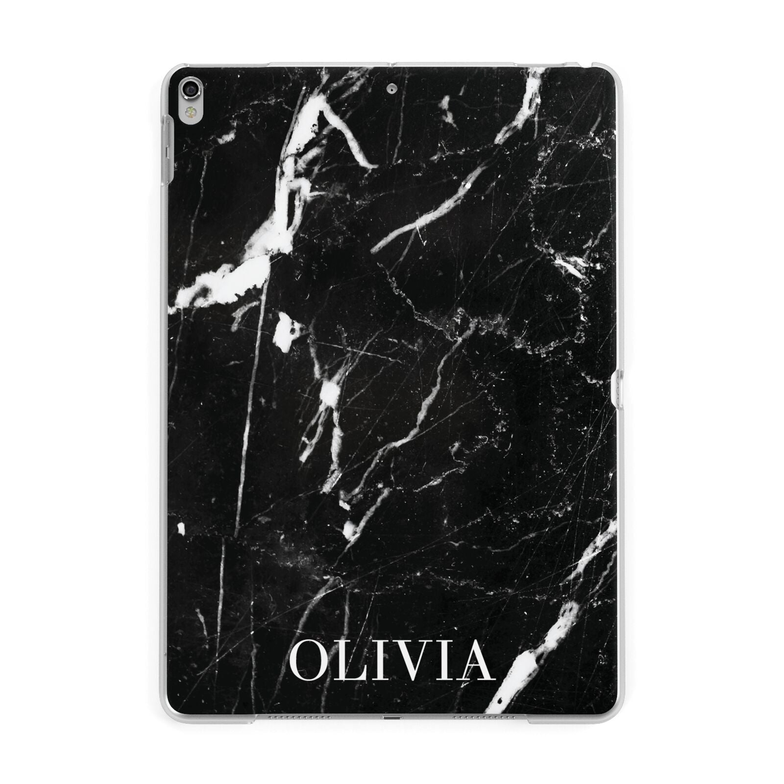 Marble Name Personalised Apple iPad Silver Case