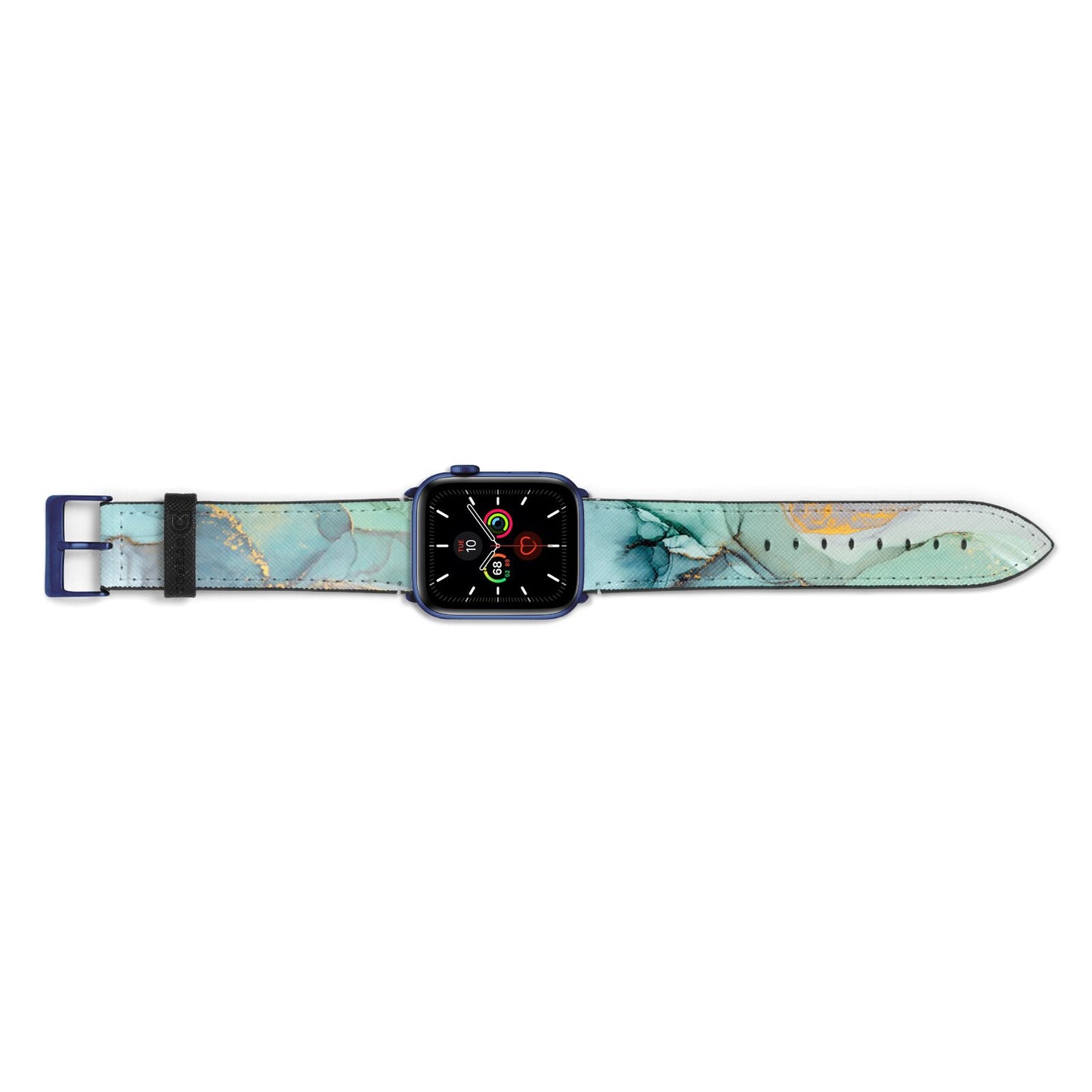 Marble Pattern Apple Watch Strap Landscape Image Blue Hardware