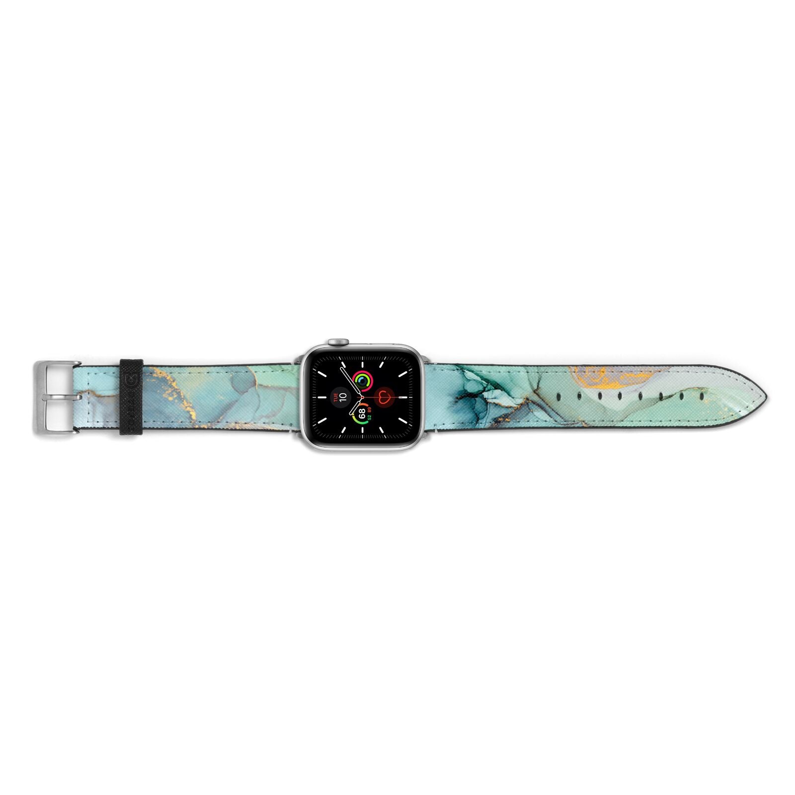 Marble Pattern Apple Watch Strap Landscape Image Silver Hardware