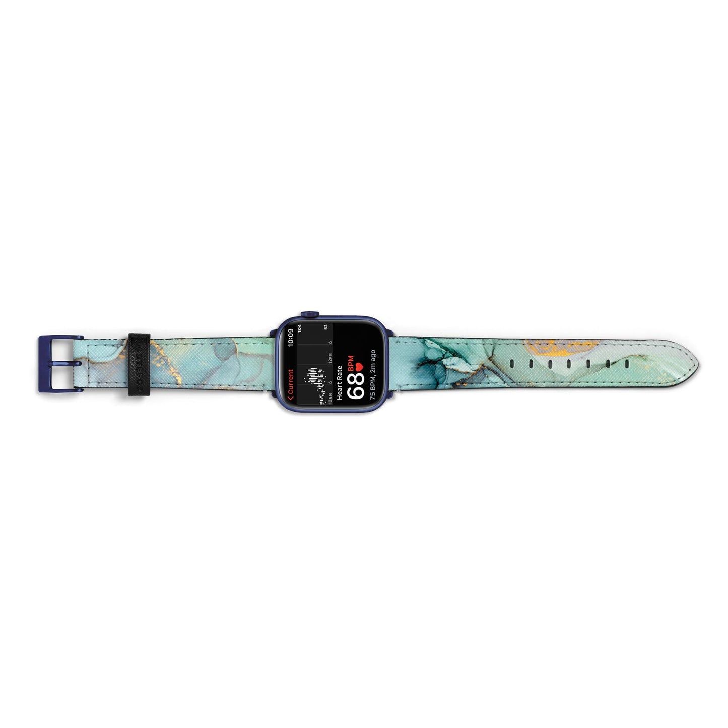 Marble Pattern Apple Watch Strap Size 38mm Landscape Image Blue Hardware