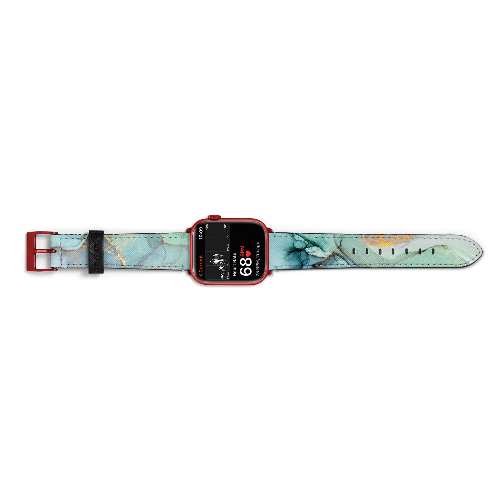 Marble Pattern Apple Watch Strap Size 38mm Landscape Image Red Hardware