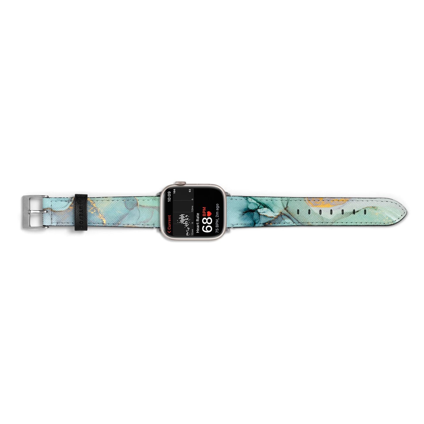 Marble Pattern Apple Watch Strap Size 38mm Landscape Image Silver Hardware