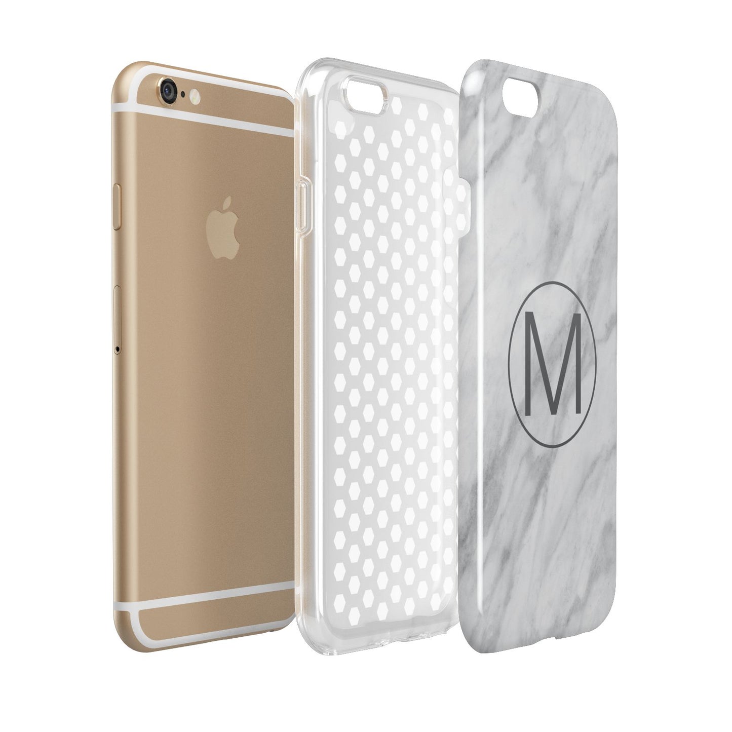 Marble Personalised Initial Apple iPhone 6 3D Tough Case Expanded view