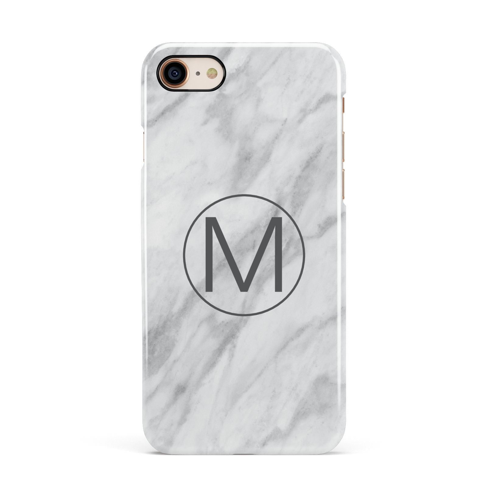 Marble Personalised Initial Apple iPhone 7 8 3D Snap Case