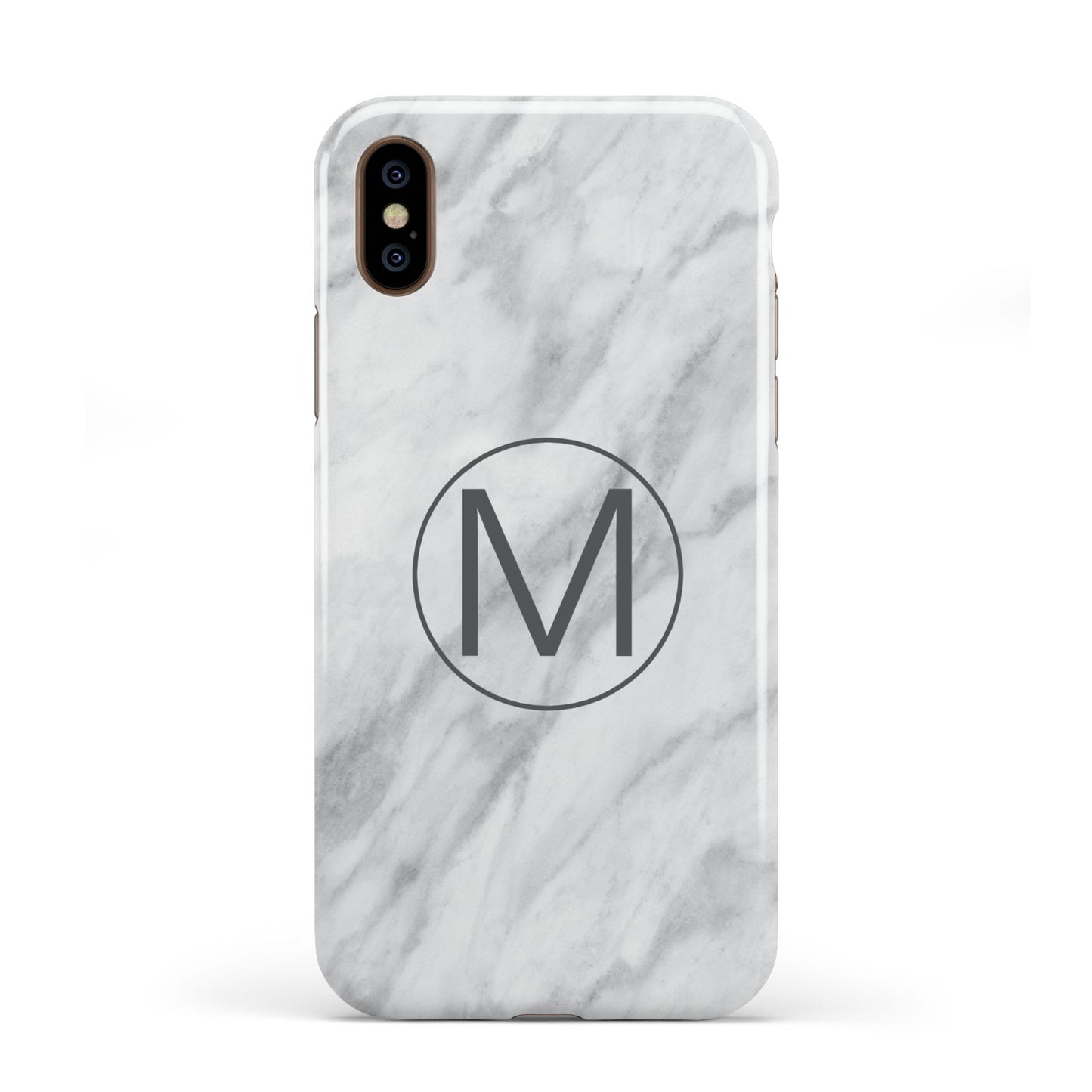 Marble Personalised Initial Apple iPhone XS 3D Tough