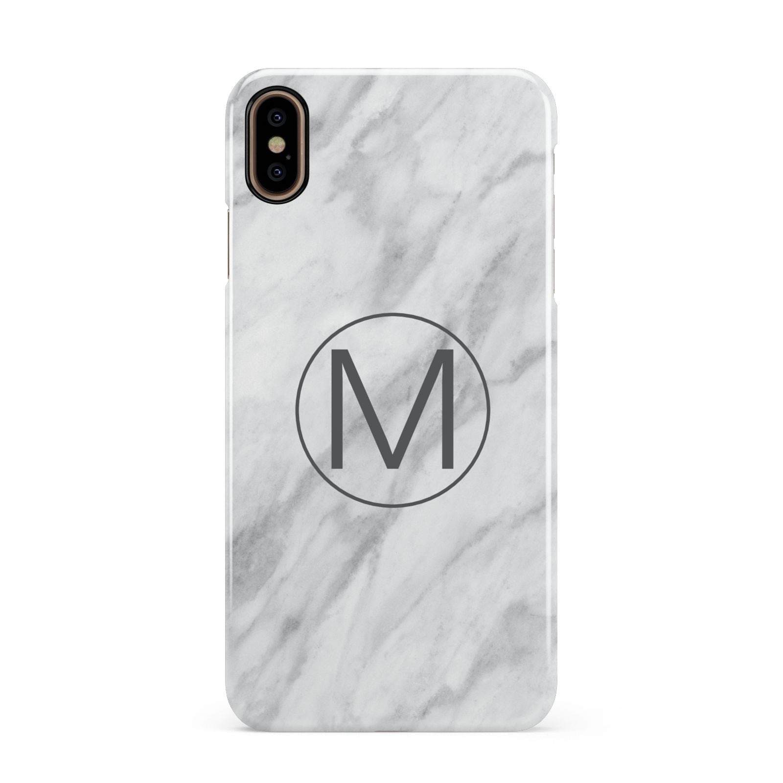 Marble Personalised Initial Apple iPhone Xs Max 3D Snap Case